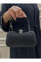 Women's Silvery Hold Detailed Long Chain Strap Evening Dress Bag - 7