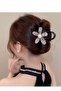 Black Color Stone and Pearl Latch Buckle