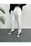 Men's White Boyfriend Linen Trousers Relaxed Cut Double Leg Jogger - 2