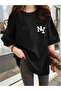 Printed Oversize Crew Neck T-Shirt - Black - 3