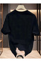 Printed Oversize Crew Neck T-Shirt - Black - 3