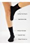 Bamboo Women's Heart Patterned Elasticless Black Seamless Socks 3-Pack / Non-Squeezing Socks / Non-Marking Socks - 2
