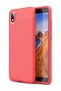 Redmi 7A Case Leather Pattern Luxury Niss Silicone Red + Full Screen Protector
