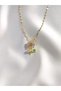 Women's 316L Stainless Steel Gold Color Zircon Stone Sparkling Daisy Necklace