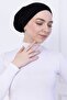 Large Volume Chin and Back-Of-The-Head Clip-On Bonnet Black Practical Non-Slip Comfortable Hijab - 5