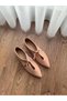 Joah Salmon Leather Ballerinas with Tassel Lacing Detail - 4