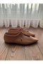 Joah Salmon Leather Ballerinas with Tassel Lacing Detail