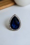 Zircon Stone Big Water Drop Adjustable Ring - 3