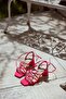 030-440 Fuchsia Suede Multi-String Ankle Strap Women's Heels - 3