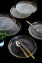 Plate House Gold Gilded Glass Cake Plate 19cm 6 Pcs 2339