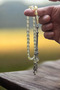 7x10mm capsule cut moon star proselyte pure rock drop amber prayer beads silver - 6