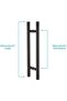 60cm L 45cm hole to hole Stainless Steel Push Pull Door Handle/Barn Door Pull Handle/Glass Pulls, Ma - 4