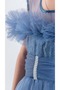 Long Skirt Girls' Robe Chiffon Evening Dress M00723 Indigo - 5