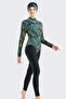 Fully Covered Hijab Swimsuit with Skirt and Tights C13059 Green - 4