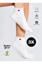 Bamboo Women's Heart Patterned Ruffle Booties Elasticated Seamless 3-Piece White Socks