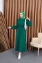 Deniz Life Baby Collar Hijab Dress Emerald Green - 3