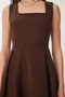 A-Line Midi Woven Dress Brown Lwf0026 - 4