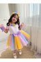 Birthday Party Set Girl Floral Tutu Skirt, Bracelet, Crown, T-Shirt - 7