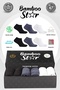 Bamboo Men's Booties Plain Assortment Seamless Socks Premium Boxed Set of 6 (2 White - 2 Black - 2 Smoked) - 6