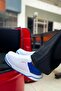Lace-Up Men's Casual Shoes White Cobalt Blue - 2