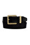 100% Genuine Leather, Black Nickel Buckle 4 Cm Black Women's Belt; Jeans, Sports Belt=an-byn-62.gold.set - 7