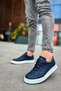 Lace Detailed Men's Sports Shoes Navy Blue - 2