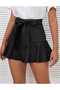 Mini Skirt with Belted Waist and Flounce Inner Leggings