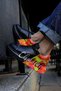 Lace-Up Printed Men's Sports Shoes Black Yellow - 2