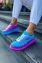 Lace-Up Printed Men's Sports Shoes Purple Blue - 2