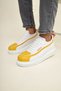 Lace-Up Men's Sports Shoes White Yellow