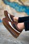 Lace-Up Balloon Sole Men's Casual Shoes Tan - 5