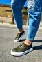 Velcro Elastic Men's Casual Shoes Khaki - 5