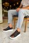 Men's Rubberized Sneakers Black Tan - 2