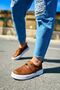 Velcro Elastic Men's Casual Shoes Tan - 4
