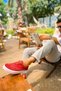 Lace-Up Velvet Fabric Men's Casual Shoes Red - 4
