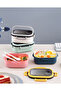 YAH Bento Lunch Box - Leak-Proof, BPA-Free, 2 Layers, Microwave & Dishwasher Safe, Includes Cutlery - 9