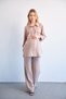 Pregnant Loose Wide Leg Adjustable Waist Shirt Suit Mink - 5