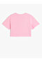 Slogan Print Crew Neck Short Sleeve Cotton Crop T-Shirt - 2