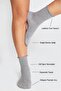 Bamboo Women's Gray Ruffled Elastic Seamless Women's Socks 3-Piece Gray Socks/Non-Marking/Non-Tightening Socks - 2