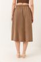 Women's Mink Waist Elasticized Tie-Detail Pocketed Poplin Skirt Ye4348 60283181 - 6