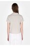 Slim Fit Polo Neck Checked Women's Green Short Sleeve T-Shirt - 2