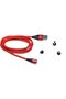 BITCOREZ 3A Fast Charging LED Magnetic Nylon Braided Micro USB type C 3in1 Phone Charger Cable, Co
