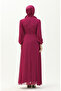Chiffon Evening Dress with Button Detail 5695-13 Purple - 6