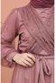 Tulle evening dress with pearls 81778-05 dusty rose - 4