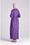Embroidered Şile Fabric Dress 6000-04 Purple - 3