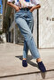 Milly Women's Navy Blue Suet Loafer Flat Shoes - 7