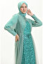 Sequined evening dress 5346a-03 çağla green - 4