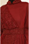 Sequined tulle evening dress 5345-13 burgundy - 4