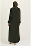 Large Size Ferace with Stones on the Front and Laced Sleeves 5005-05 Khaki - 3