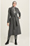 Belted winter coat 612970-02 gray - 2